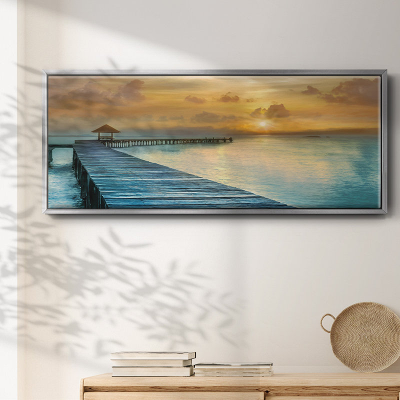 Island Time- Framed Canvas, 24" H x 60" W