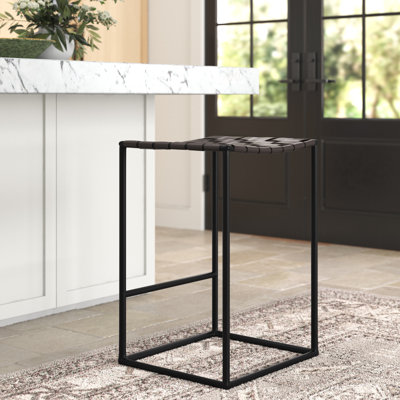 Willette Upholstered Counter Stool with Metal Frame