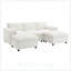 Canapé modulaire en U avec poches de rangement, 2 repose-pieds mobiles, coussins d'accoudoirs, combinaison libre, canapé moderne à 5 places Cloud pour salon et appartement-129410534