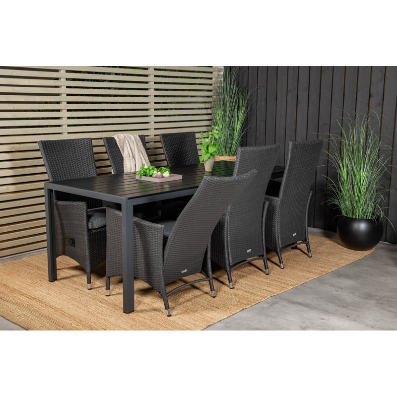 Albi 6 - Person Patio Dining Set with Rectangular Table , Cushions Included