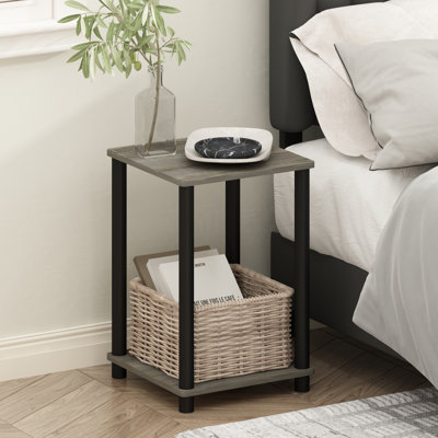 Table de bout Ebern Designs Turn-N-Tube, table d'appoint, chêne gris / noir