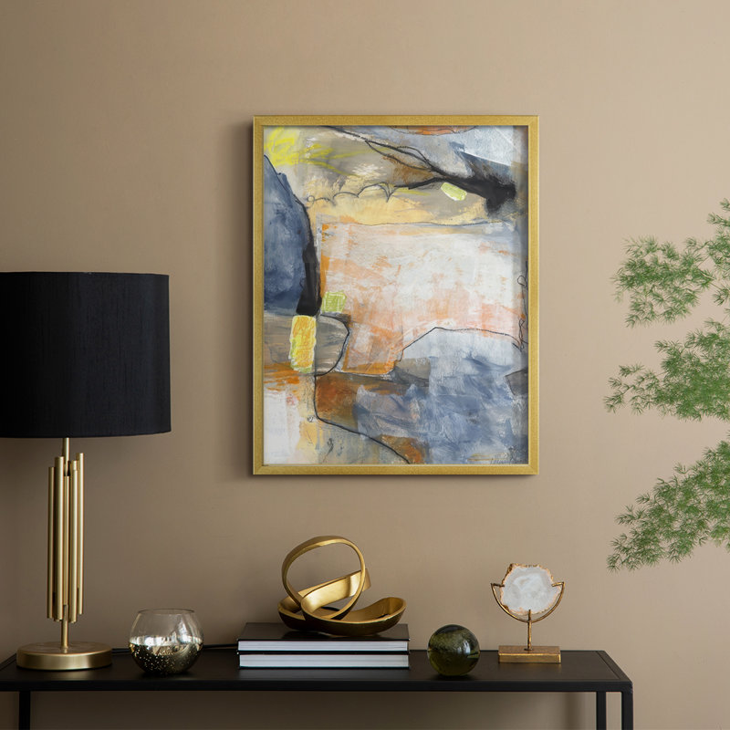 «Lost in Reality II», reproduction encadrée - bois massif, H 15 po x l 12 po, Doré