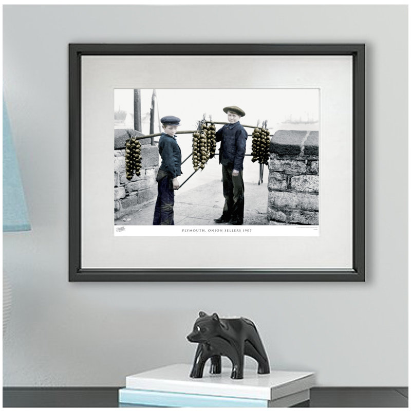 Plymouth, Onion Sellers 1907 by Francis Frith - Single Picture Frame Print, 40cm H x 50cm W x 2.3cm D, Grey/Blue
