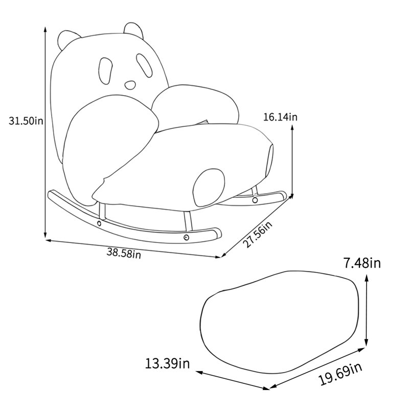 Chaise en tissu doux avec structure en caoutchouc, Noir / blanc