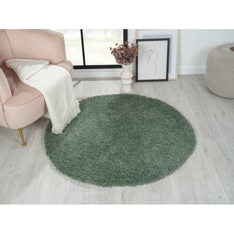 Lush shaggy carpet in  green