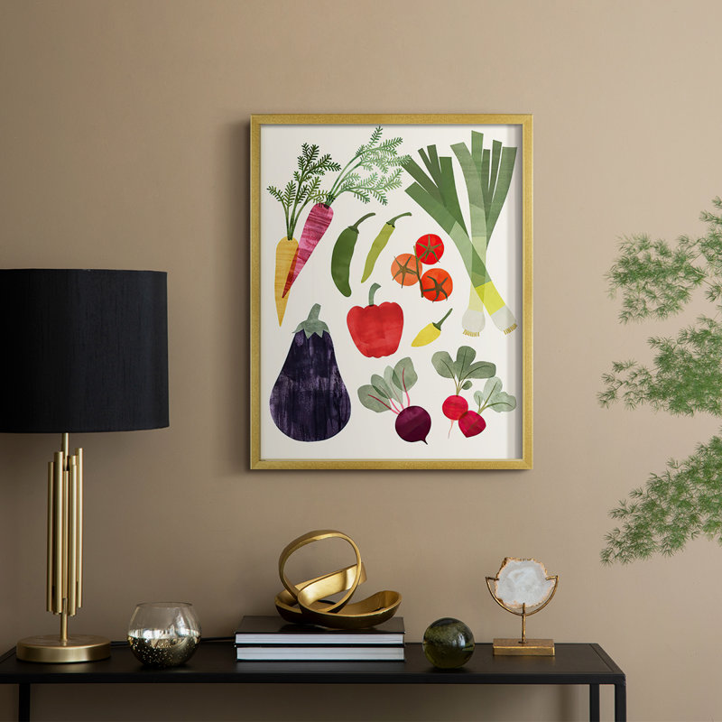 «Garden Offrant I», reproduction encadrée - bois massif, H 11 po x l 9 po, Doré