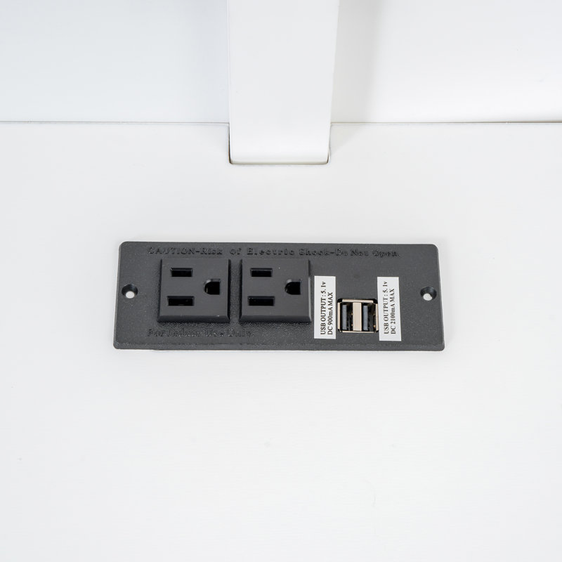 Lit de jour à DEL avec couchette de chargement et de rangement USB, Blanc