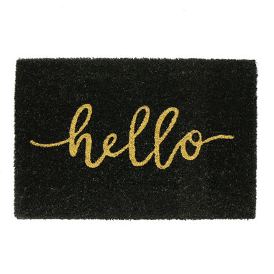 Nicola Spring - Coir Door Mats - 60 x 40cm - Hello Black
