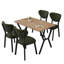 Ensemble de table et chaises de salle à manger extensible Modern (5 pièces), vert et noyer | 100% panneau de particules revêtu de mélamine, table: 43,3 po x 29,1 po x 29,1 po, chaises: 18,5 po x 33,5 po x 17,7 po | Structure en métal durable et tissu de lin, parfait pour les espaces de salle à manger élégants-122495015