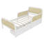 Structure de lit plateforme simple avec 2 tiroirs de rangement, lit en rotin pour enfants avec tête et pied de lit, blanc-1386143268-1386143270