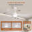 52 Inch Ceiling Fan With Light, RGB Backlight Quiet LED Ceiling Fan With Remote For Bedroom, Living Room, Kitchen, 3CCT, 6 Speeds, Reversible, Dimmable, Timer, Memory-2119282249