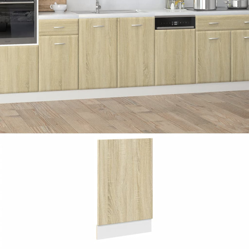 Ashmita Dishwasher Panel Lyon Sonoma Oak 45x3x67 cm Engineered Wood