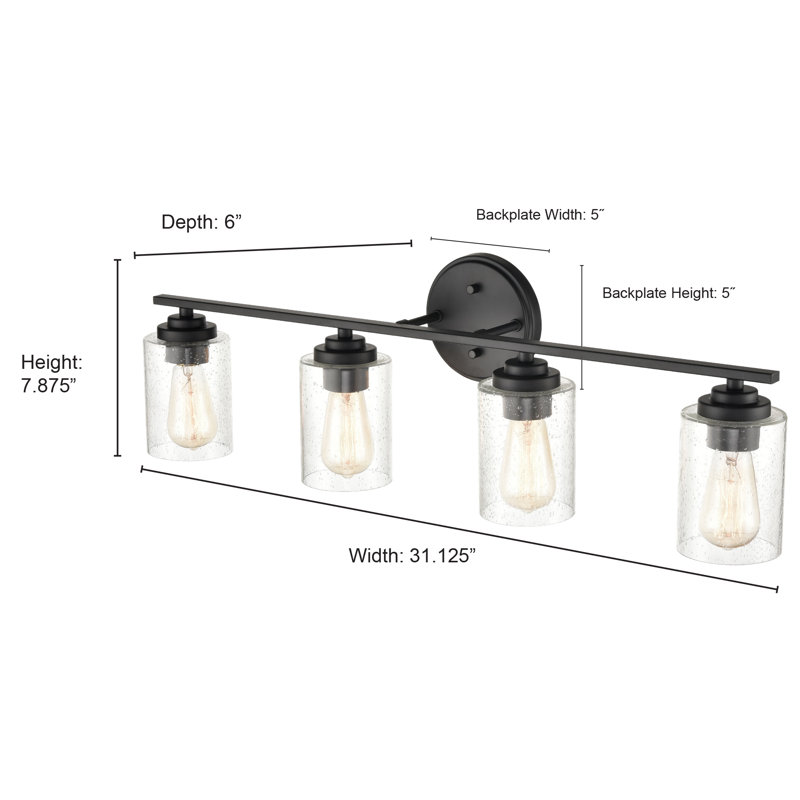 Éclairage pour meuble-lavabo 4 lumières Crandall, Chrome