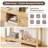 47" Rattan-Like Console Table Entryway Table with Storage