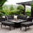 Liptak Outdoor Fabric Pulse Square Corner Dining Set - with Rising Table - Flanelle