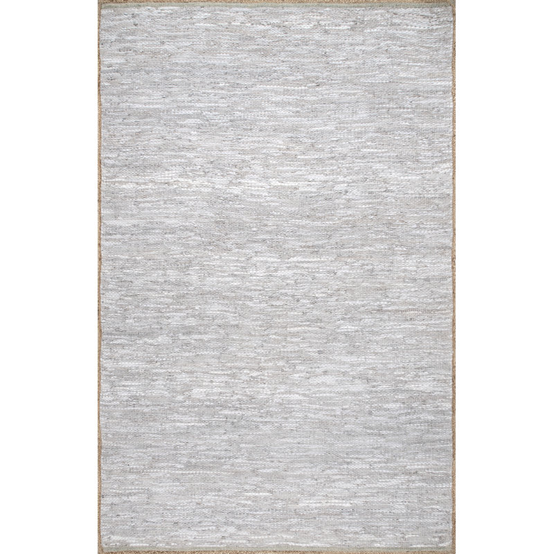 Tapis gris clair tissé à la main Amorita, Rectangle 9 pi x 12 pi