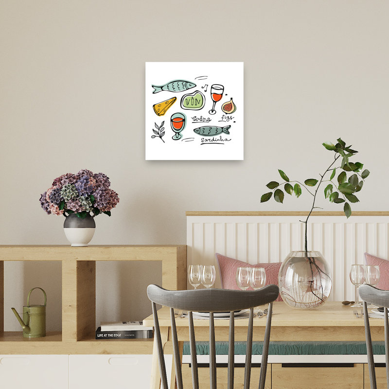 «Rustic Food Delights», art mural contemporain, 18" H x 18" W