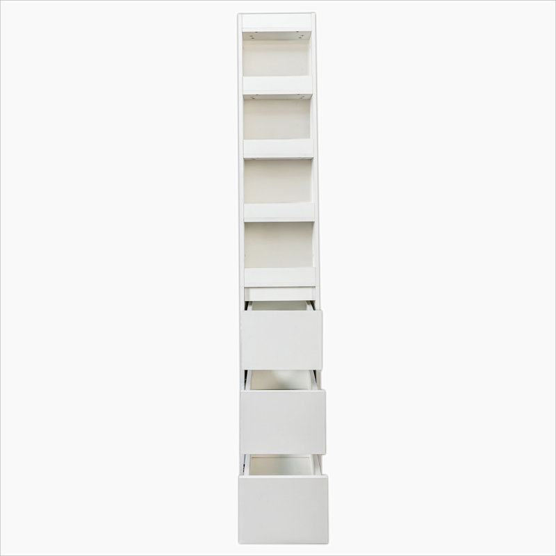 70.9'' H X 11.8'' W Standard Bookcase With 3 Drawers, White