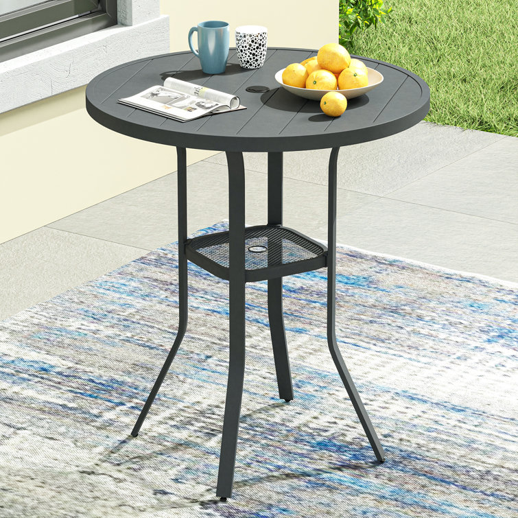 Readus Round Steel Outdoor Bar Table