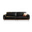 Coussin de canapé modulaire noir en cuir véritable à trois places-980721401