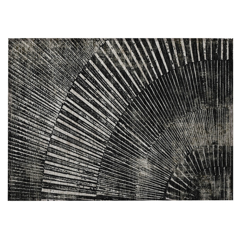 Tapis extérieur lavable antidérapant noir et ivoire 2 pi x 3 pi
