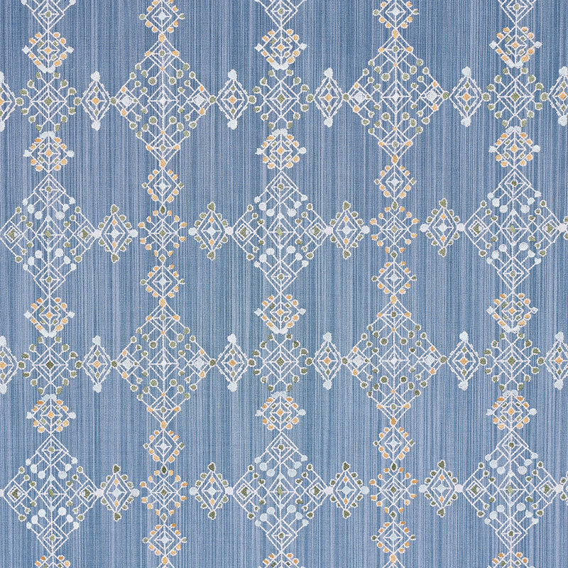 Kalindi Embroidery Fabric, Denim
