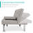 Latsia Modern Linen Convertible Futon Sofa Bed w/ Removable Armrests, Metal Legs, Cupholders-1543814899