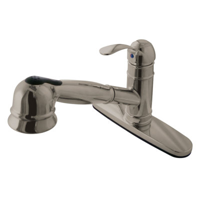 Kingston Brass Eden Single-Handle 1-or-3 Hole Deck Mount Pull-Out Sprayer Kitchen Faucet
