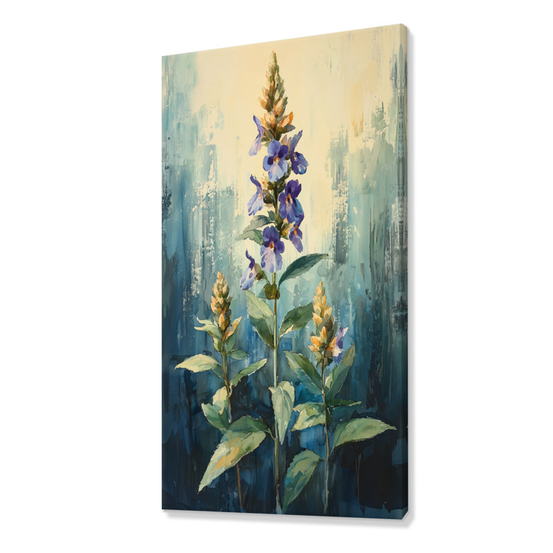 Herbal Serenity in Green Pastels Impressionist II - Herbs, art mural, H 60 po x l 28 po, Toile tendue, Ne s’applique pas