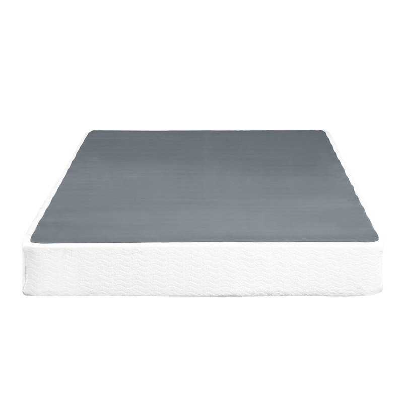 King Mattress Foundation - Metal Frame Black With Textured Fabric, 8.5" Tall, 12 Support, Easy Assembly Inspiration, 700Lbs Capacity, Bedroom Element Foundation, Structure, Fabric Cover, 12 Slat H,