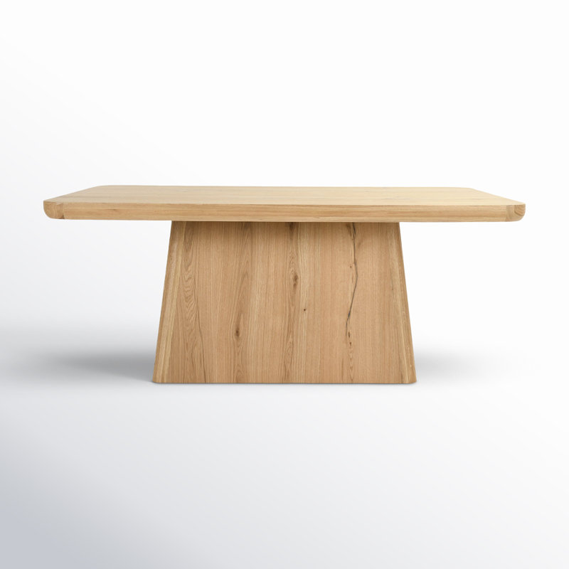 Pedestal Dining Table, Natural, 30" H x 71" L x 39" W