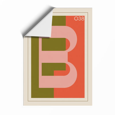 Letter B In Pink Geometric - Print