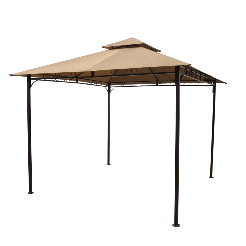 Patson 9.5 Ft. W x 9.5 Ft. D Steel Patio Gazebo, Khaki