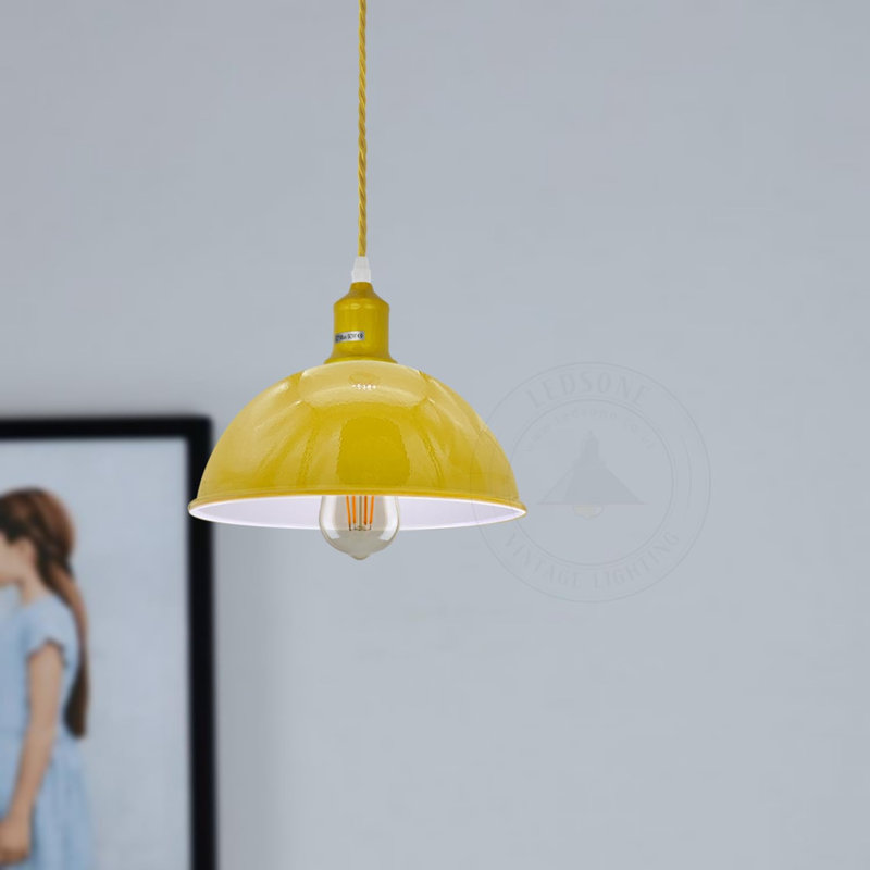 Daneal Metal Dome Lamp Shade ( Screw On ), Yellow