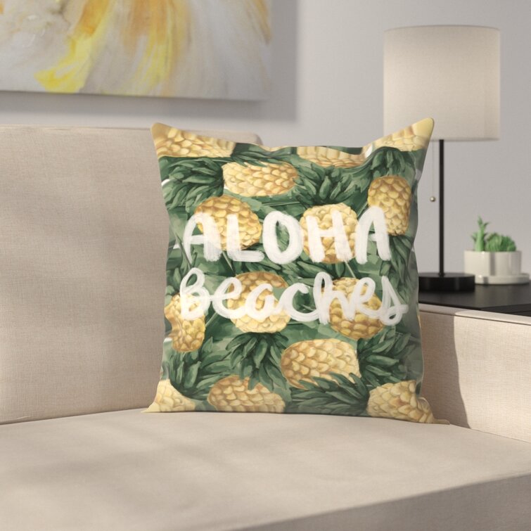 Aloha Natural Brown 20 Square Indoor/Outdoor Throw Pillow