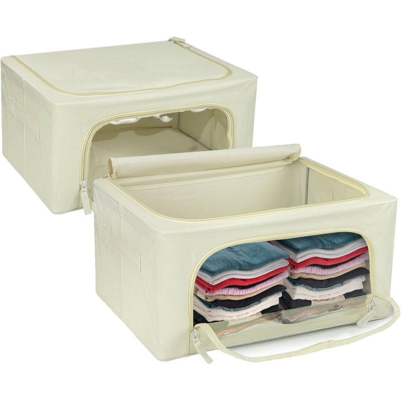 Rangement pour fenêtre sous le lit, Beige, H 8 po x l 15,75 po x P 12 po