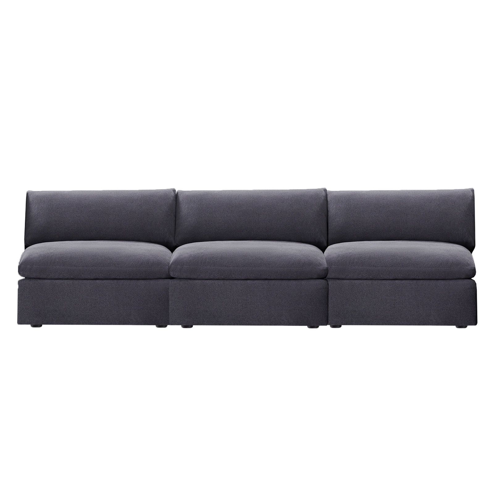 Annabella 3 - Piece 121" Upholstered Armless Sofa, Willow Zinc Performance Chenille