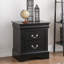 Table de chevet 2 tiroirs en bois avec finition noire