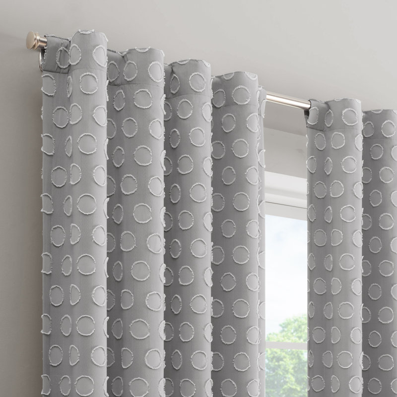 Gray 63" Polyester Blackout Nursery Curtain Panel