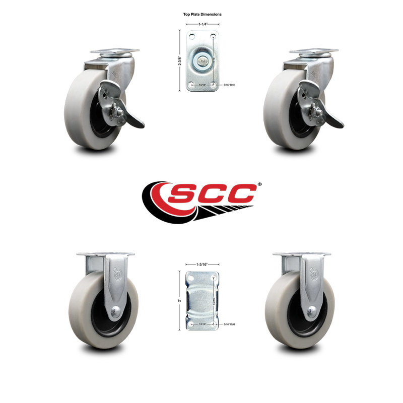 4-Piece Thermoplastic Caster Set