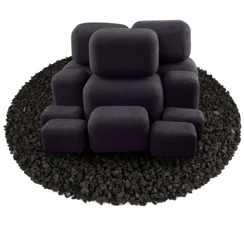 Midnight Black Ceramic Fire Pit Accessory Set