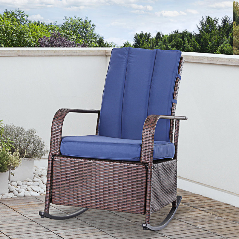 Chaise berçante d'extérieur, fauteuil inclinable avec dossier ajustable, chaise longue