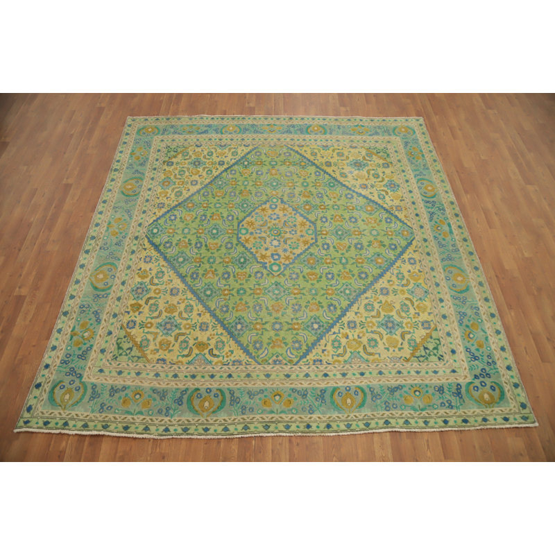 Tapis traditionnel rétro géométrique 9 x 9