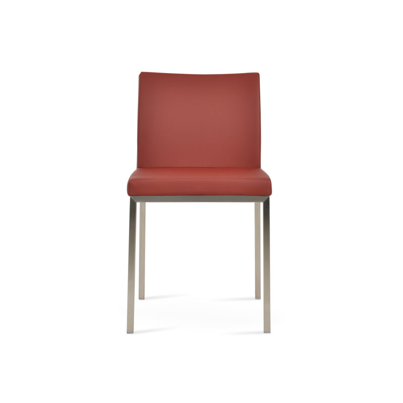 Chaise d'appoint en métal Aria, PPM rouge foncé, Acier inoxydable