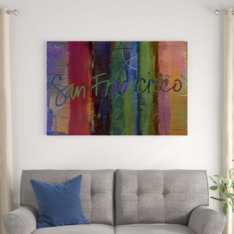 «Abstract San Francisco» par Sisa Jasper, impression sur toile tendue, H 32 po x l 48 po x P 1,25 po