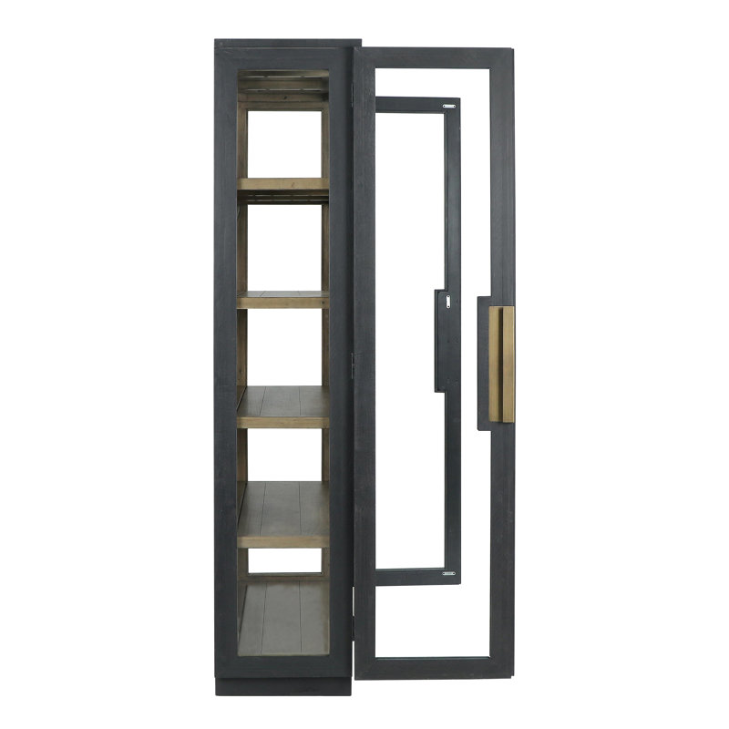 Larson Reclaimed Pine Wood Cabinet, Black