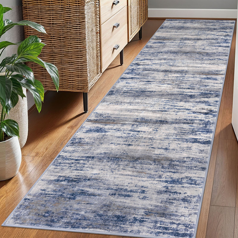 Machine Washable Runner Rug for Hallways 2.6x8 Pet Friendly Non-Slip Soft Kitchen Runner Rugs with Rubber Backing for Entryway Bedroom