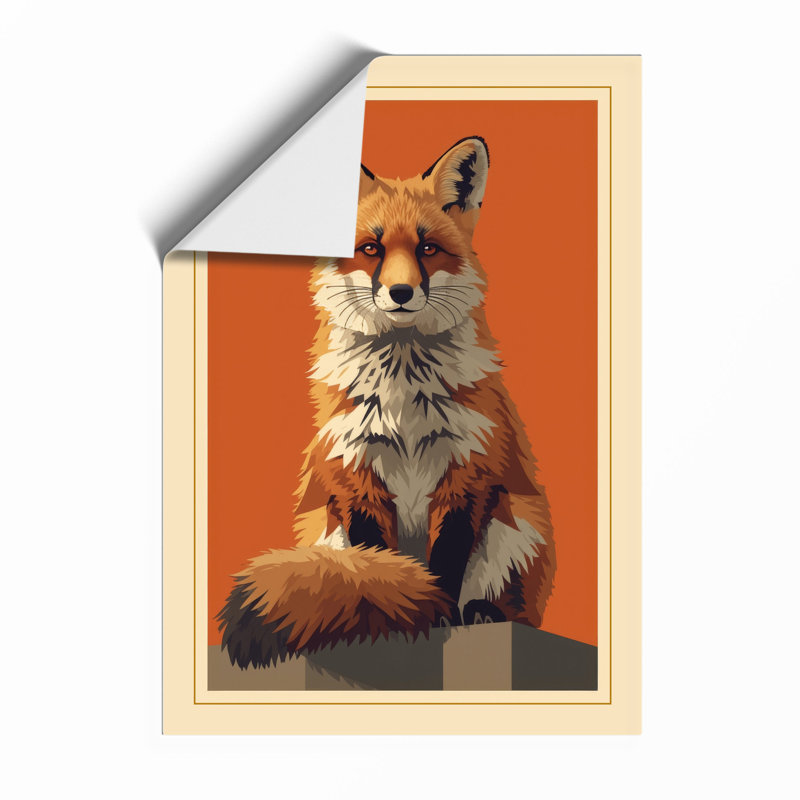 Portrait Fox Modern - Framed Print, Unframed, A2 - 59.4 x 42.0 cm