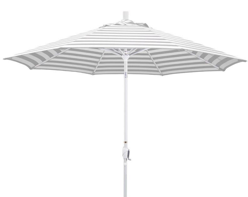 Parasol de marché 9 pi Wallach, Rayure Cabana grise / blanche
