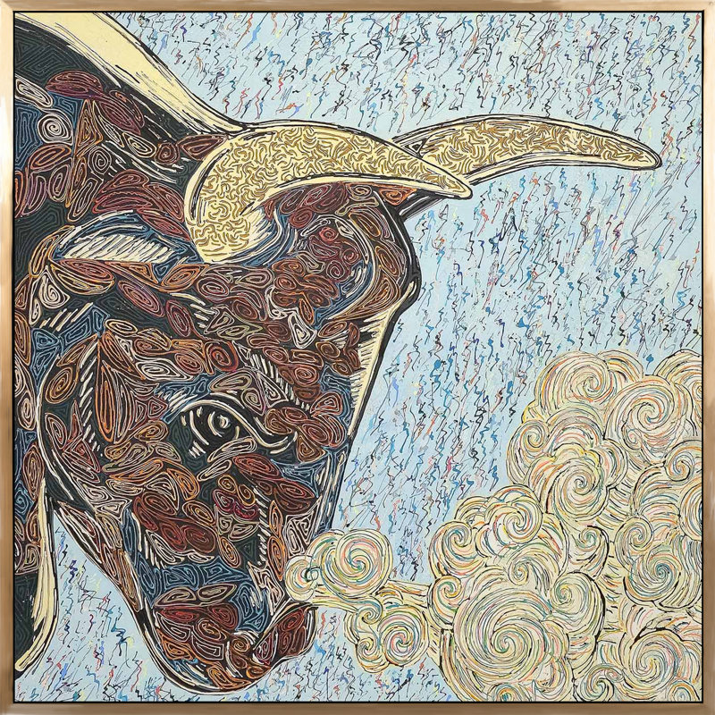 Spirit Animal Bull, 48" H x 48" W